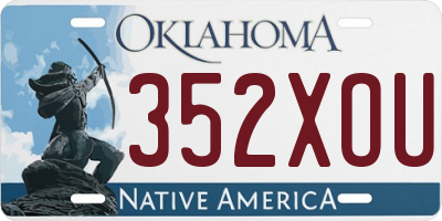 OK license plate 352XOU