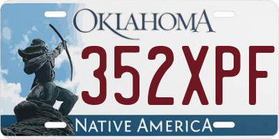 OK license plate 352XPF