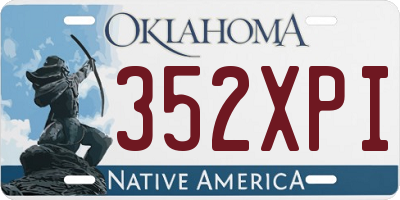 OK license plate 352XPI