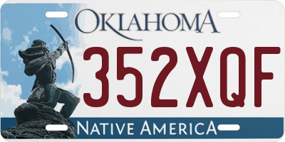 OK license plate 352XQF
