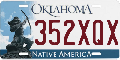 OK license plate 352XQX