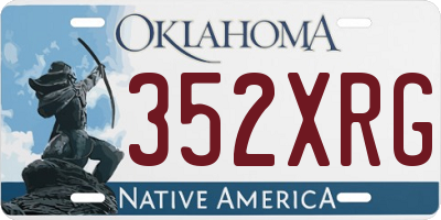 OK license plate 352XRG