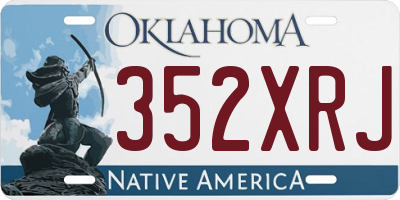 OK license plate 352XRJ