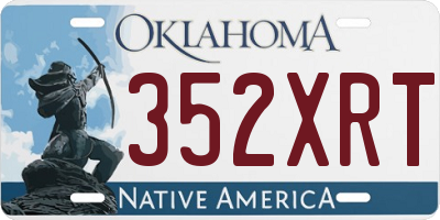 OK license plate 352XRT