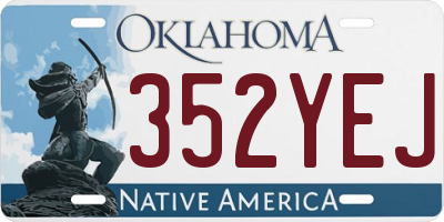 OK license plate 352YEJ