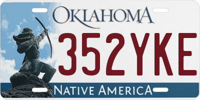 OK license plate 352YKE