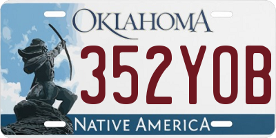 OK license plate 352YOB
