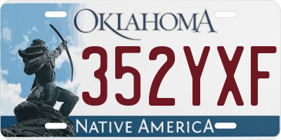 OK license plate 352YXF