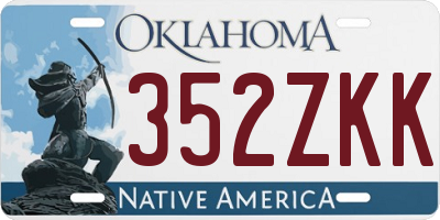 OK license plate 352ZKK