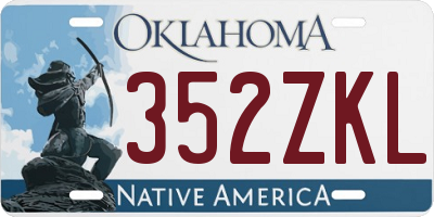 OK license plate 352ZKL