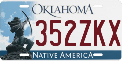 OK license plate 352ZKX