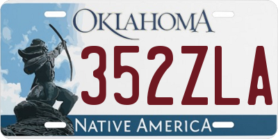 OK license plate 352ZLA
