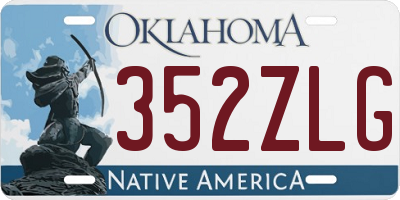 OK license plate 352ZLG