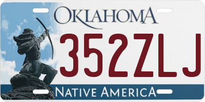 OK license plate 352ZLJ