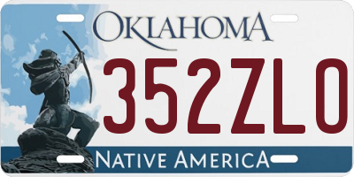 OK license plate 352ZLO