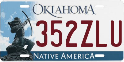 OK license plate 352ZLU