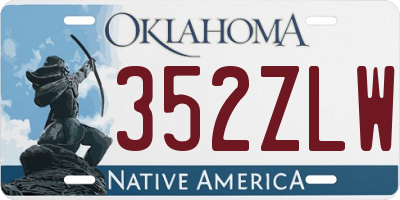 OK license plate 352ZLW