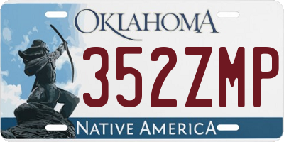 OK license plate 352ZMP