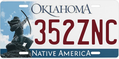 OK license plate 352ZNC