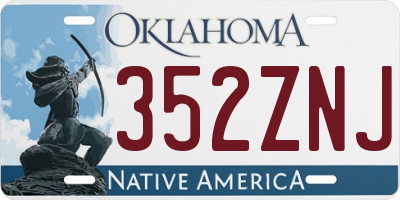 OK license plate 352ZNJ
