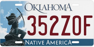 OK license plate 352ZOF