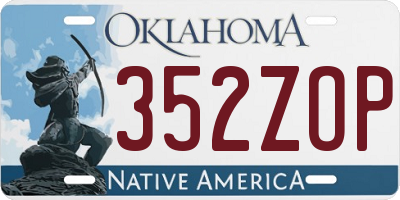 OK license plate 352ZOP