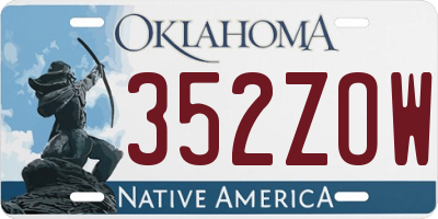 OK license plate 352ZOW