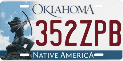 OK license plate 352ZPB