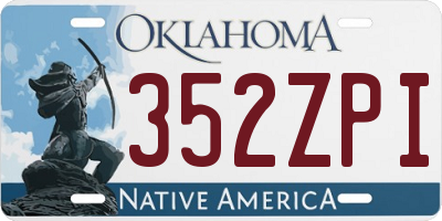 OK license plate 352ZPI