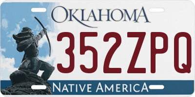 OK license plate 352ZPQ