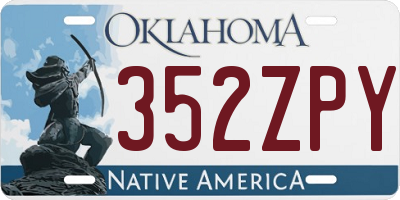 OK license plate 352ZPY