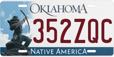 OK license plate 352ZQC