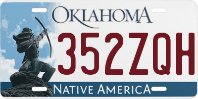 OK license plate 352ZQH
