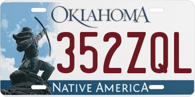 OK license plate 352ZQL