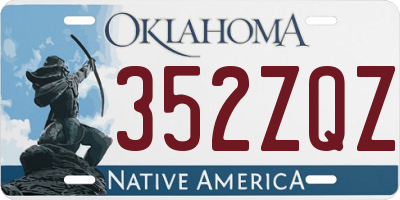 OK license plate 352ZQZ