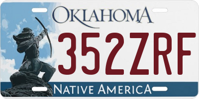 OK license plate 352ZRF