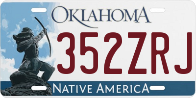 OK license plate 352ZRJ