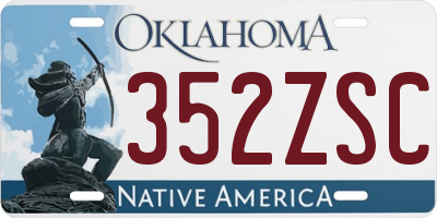 OK license plate 352ZSC
