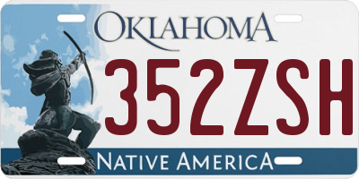 OK license plate 352ZSH