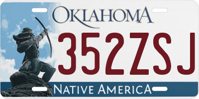 OK license plate 352ZSJ