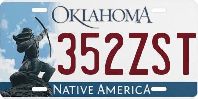 OK license plate 352ZST