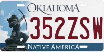 OK license plate 352ZSW