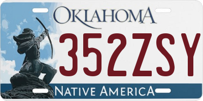 OK license plate 352ZSY
