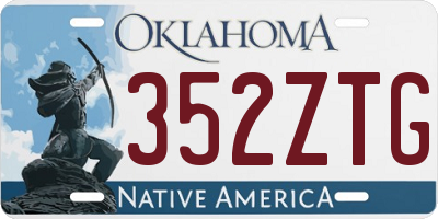 OK license plate 352ZTG