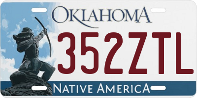 OK license plate 352ZTL