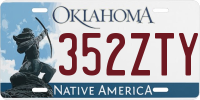 OK license plate 352ZTY