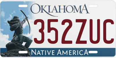 OK license plate 352ZUC