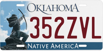 OK license plate 352ZVL