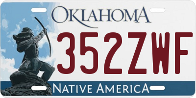 OK license plate 352ZWF