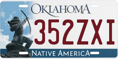 OK license plate 352ZXI